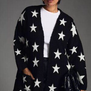 Anthropologie Maeve Printed Stars Cardigan Sweater 1X
